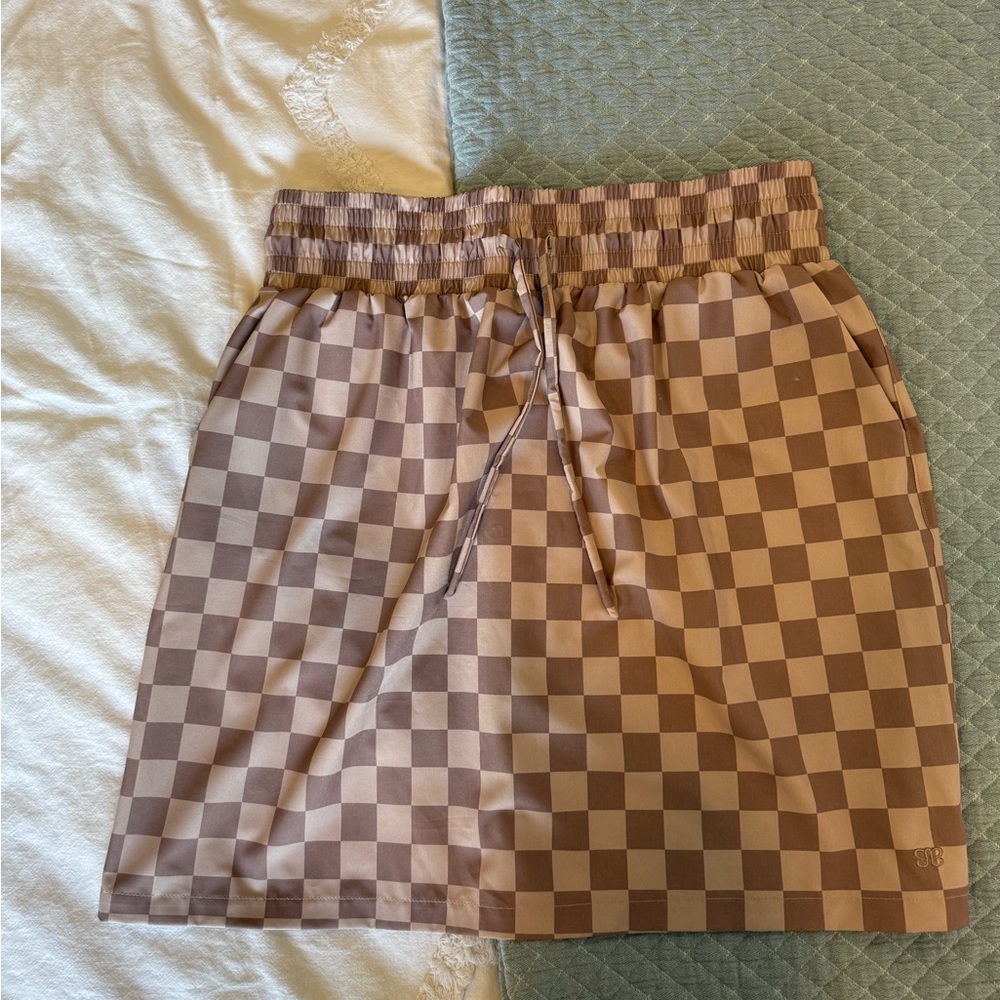 Checkered Brown Skirt